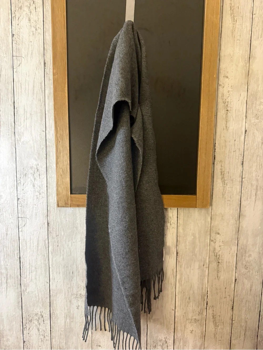 Italian Woollen Treasures Mens Gray Wool Neck Warmer Rectangle Scarf